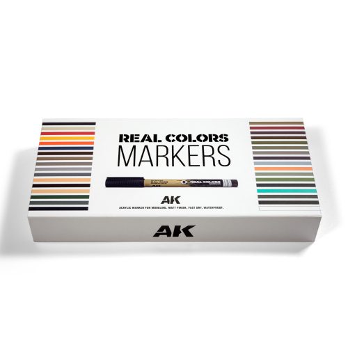 AK Interactive RCM150 SPECIAL BOX RC MARKERS - 34 units - akril festékfilc-készlet makettezéshez