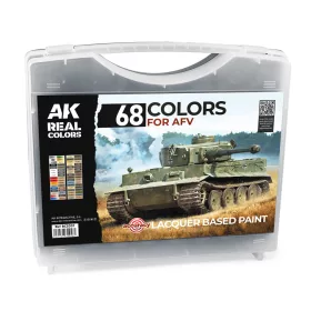   AK Interactive RCS301 68 REAL COLORS FOR AFV - akril lakk bázisú makett festék készlet
