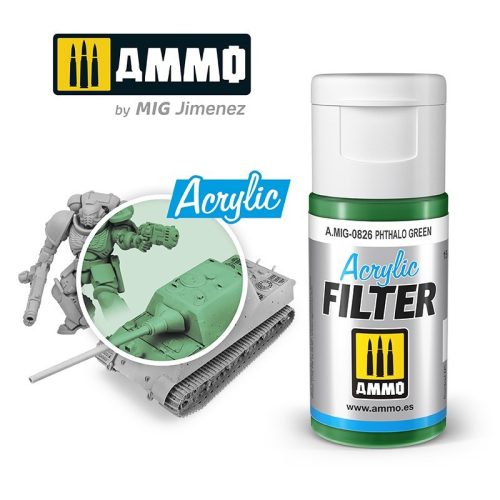 A.MIG-0826 Akril fthálzöld színű filter - FILTER Phthalo Green