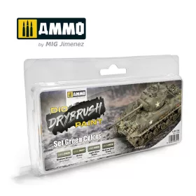   A.MIG-7301 DRYBRUSH Set Green Colors - Zöld színek szárazecseteléshez