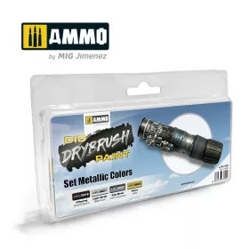   A.MIG-7305 DRYBRUSH Set Metallic Colors Set - Fém színek szárazecseteléshez