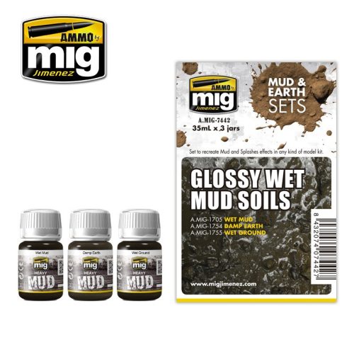 A.MIG-7442 GLOSSY WET MUD SOILS - Vizes Talaj Sár Effekt Szett