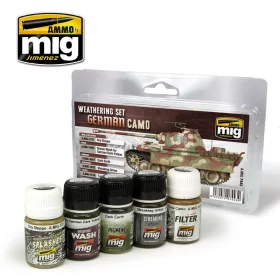   A.MIG-7443 Weathering szett német harcjárművekhez - GERMAN CAMOUFLAGE WEATHERING SET