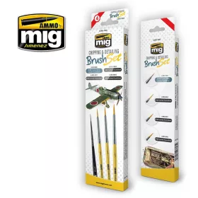   A.MIG-7603 Ecset készlet festékkopások és részletek festéshez - CHIPPING AND DETAILING BRUSH SET