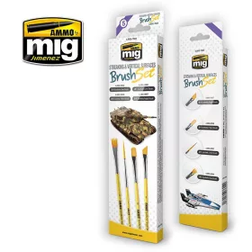   A.MIG-7604 Ecset készlet koszcsíkokhoz és függőleges felületekhez - STREAKING AND VERTICAL SURFACES BRUSH SET