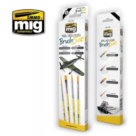  A.MIG-7605 Ecset készlet panelvonalakhoz és fakításhoz - PANEL LINES AND FADING SURFACES BRUSH SET