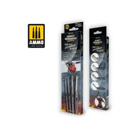   A.MIG-7622 Ecset készlet DIO szárazecseteléshez (wargaming) - AMMO WARGAMING UNIVERSE - Miniature Premium DIO DRYBRUSH Brush Set