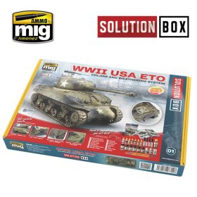   A.MIG-7700 WW II AMERICAN ETO SOLUTION BOX - Festék és weathering készlet