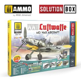   A.MIG-7726 SOLUTION BOX – WWII Luftwaffe Mid War Aircraft - Festék és weathering készlet