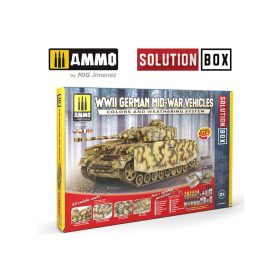   A.MIG-7727 SOLUTION BOX 19 – WWII German Mid-War Vehicles - Festék és weathering készlet