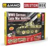 A.MIG-7729 SOLUTION BOX 23 - WWII German Late War Vehicles. Colors and Weathering System - Festék és weathering készlet