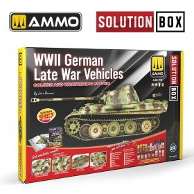   A.MIG-7729 SOLUTION BOX 23 - WWII German Late War Vehicles. Colors and Weathering System - Festék és weathering készlet