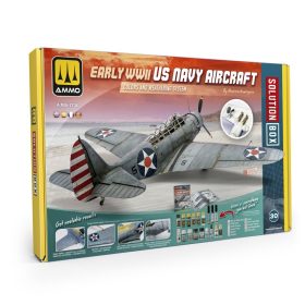   A.MIG-7734 SOLUTION BOX 30 - How to paint Early WWII US Navy Aircraft - Festék és weathering készlet