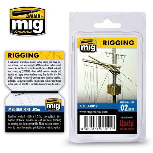 A.MIG-8017 Kötélzet, közepes vastagságú 0,02 MM - RIGGING – MEDIUM FINE 0.02 MM