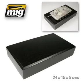   A.MIG-8051 Fa bemutató alap makettekhez - WOODEN BASE 24 x 15 x 5 cm