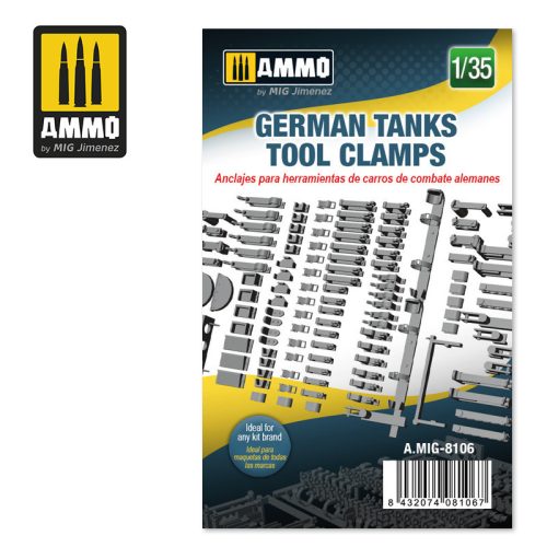 A.MIG-8106 Feljavító készlet: German Tanks Tool Clamps 1/35