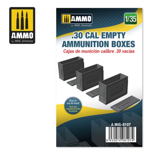 A.MIG-8107 Feljavító készlet: 30 cal Empty Ammunition Boxes 1/35