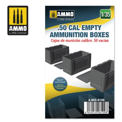 A.MIG-8109 Feljavító készlet: 50 cal Empty Ammunition Boxes 1/35