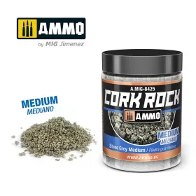  A.MIG-8425 TERRAFORM CORK ROCK Stone Grey Medium (Jar 100ml) - Szürke parafa őrlemény - közepes