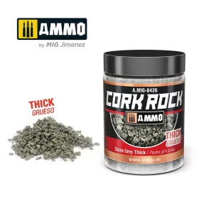   A.MIG-8426 TERRAFORM CORK ROCK Stone Grey Thick (Jar 100ml) - Szürke parafa őrlemény - durva