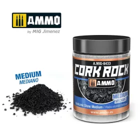  A.MIG-8433 TERRAFORM CORK ROCK Volcanic Rock Medium (Jar 100ml) - Fekete parafa őrlemény - közepes