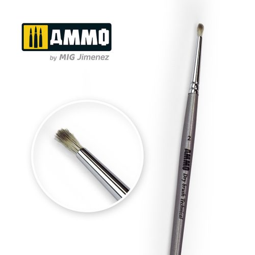 A.MIG-8700 Ecset szárazecseteléshez 2 - AMMO Drybrush Technical Brush