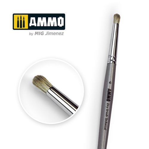 A.MIG-8702 Ecset szárazecseteléshez 6 - AMMO Drybrush Technical Brush