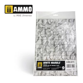   A.MIG-8771 White Marble, Square Die-cut Marble Tiles - Fehér Márvány, Szögletes márványlapok - 2 db