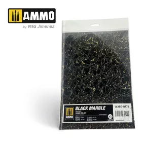   A.MIG-8775 Black Marble. Round Die-cut for Bases for Wargames - Fekete Márvány, Kerek márványlapok - 2 db