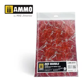   A.MIG-8777 Red Marble, Square Die-cut Marble Tiles - Vörös Márvány, Szögletes márványlapok - 2 db