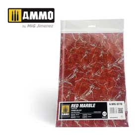   A.MIG-8778 Red Marble, Round Die-cut for Bases for Wargames - Vörös Márvány, Kerek márványlapok - 2 db