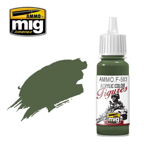 A.MIG-F503 FIGURES PAINTS DARK OLIVE GREEN FS-34130 - Sötét olívazöld akril makettfesték f