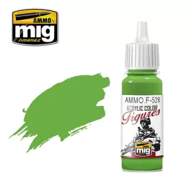   A.MIG-F528 FIGURES PAINTS PURE GREEN - Tiszta zöld akril makett festék figurafestéshez