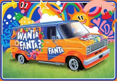 AMT 01471 Ford Custom Van Fanta 1977 (1/25) autó makett