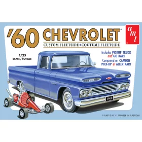   AMT 1063 1960 Chevy Custom Fleetside Pickup w/Go Kart (1/25) autó makett