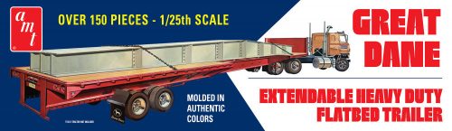 AMT AMT1111 Great Dane Extendable Flat Bed Trailer (1/25)