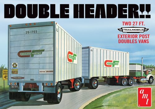 AMT 1132 "Double Header" Tandem Van Trailers (1/25) Kamion makett