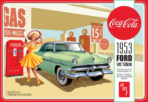 AMT 1146 1953 Ford Victoria Hardtop w/Coca-Cola Machine (1/25) autó makett