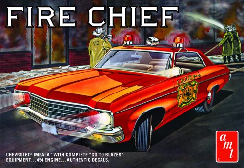 AMT 1162 1970 Chevy Impala Fire Chief (1/25) autó makett