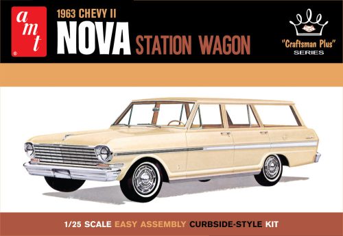 AMT 1202 1963 Chevy II Nova Station Wagon "Craftsman Plus Series" (1/25) autó makett