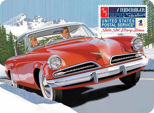 AMT 1251 1953 Studebaker Starliner (USPS Stamp Series Collector Tin) autó makett (1/25) autó makett