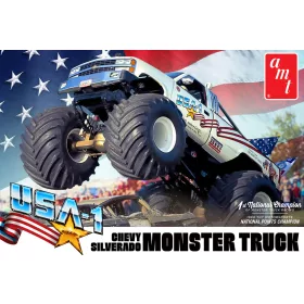   AMT 1252 USA-1 Chevy Silverado Monster Truck (1/25) autó makett