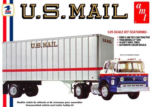 AMT AMT1326 Ford C600 US Mail Truck w/USPS Trailer (1/25)