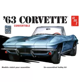 AMT 1335 1963 Chevy Corvette Convertible (1/25) makett autó