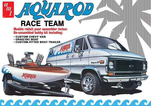 AMT 1338 1/25 Aqua Rod Race Team 1975 Chevy Van, Race Boat & Trailer (1/25)