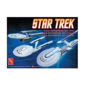   AMT 660 Star Trek Set 3 n 1 NC1701/1701A/1701B plastic modelkit (1/2500) űrhajó makett