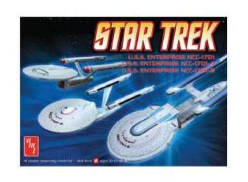 AMT 660 Star Trek Set 3 n 1 NC1701/1701A/1701B plastic modelkit (1/2500) űrhajó makett