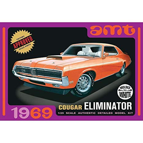 AMT 912 1969 Mercury Cougar moulded in orange (1/25) makett autó