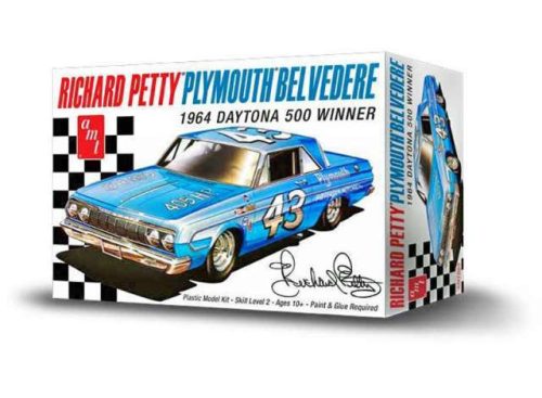 AMT 989 1964 Plymouth Belvedere Richard Petty Daytona 500 winner (1/25) makett autó