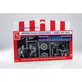   AMT pp014 Motorcycle Parts pack Double Dirt Bike (1/25) makett autó